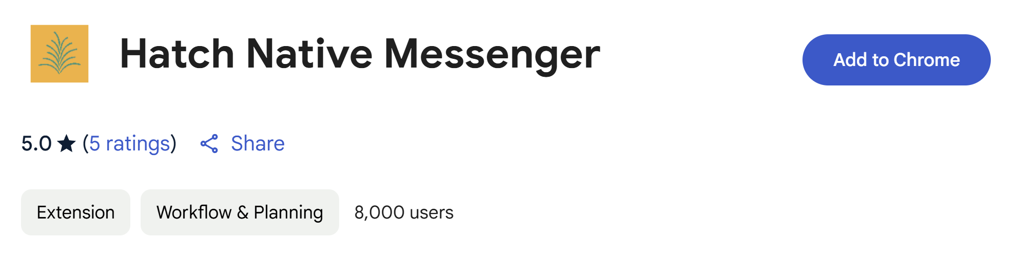 Adding Hatch Extension to Chrome