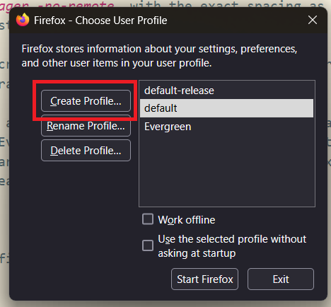firefox create profile
