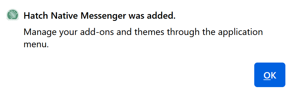 Hatch Success Message