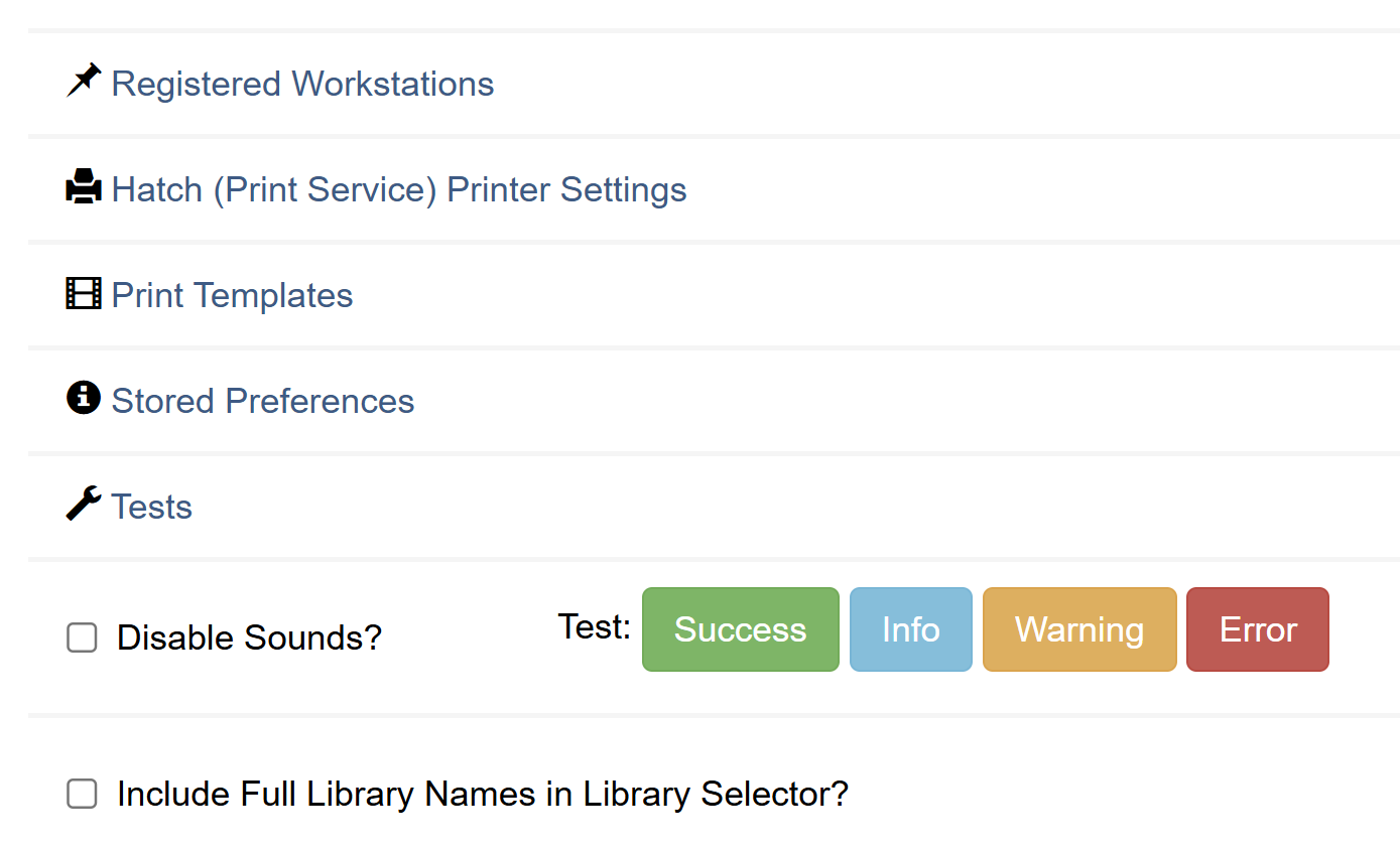 Print/Storage Service Menu Option