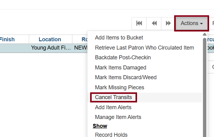 cancel transits option