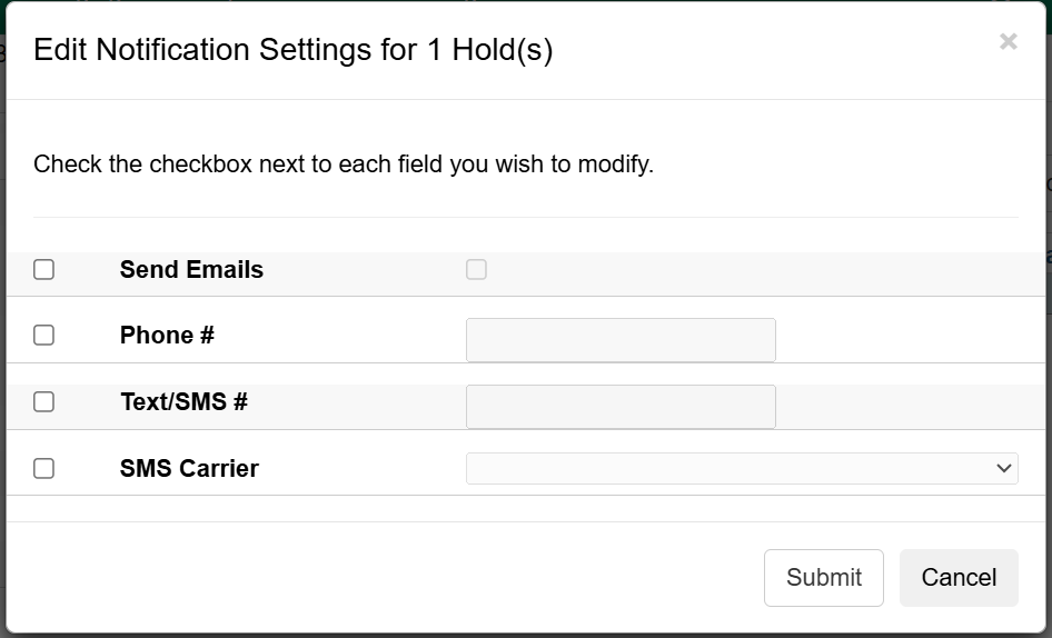 modify notifications