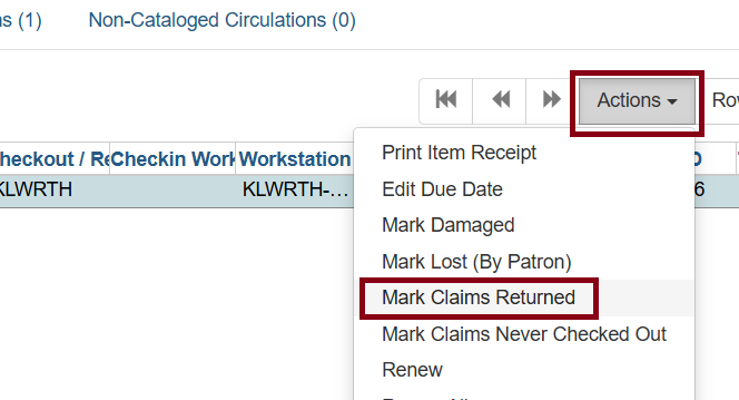 mark claimed returned