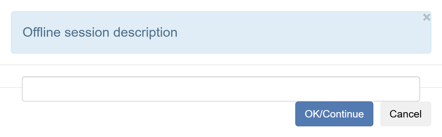 Dialog for creating a new session