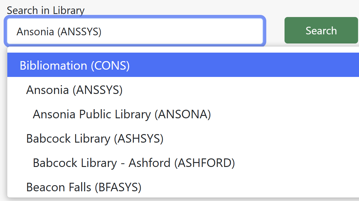 library selector full names