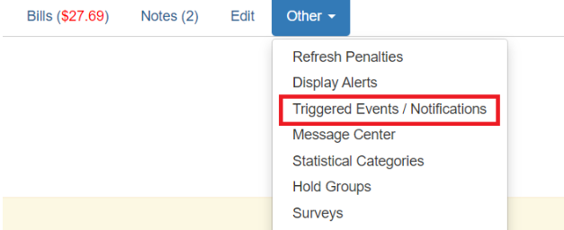 triggered events option