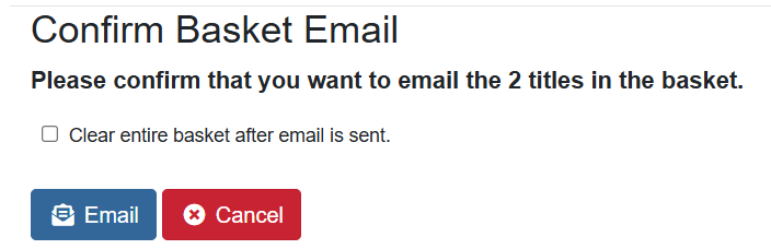 confirm basket email