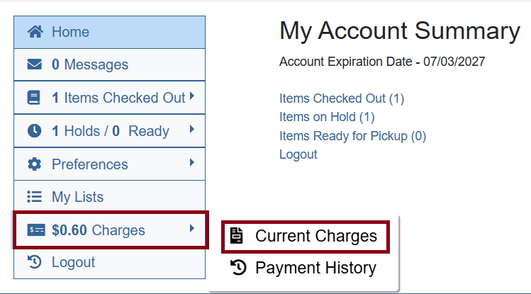 current charges nav