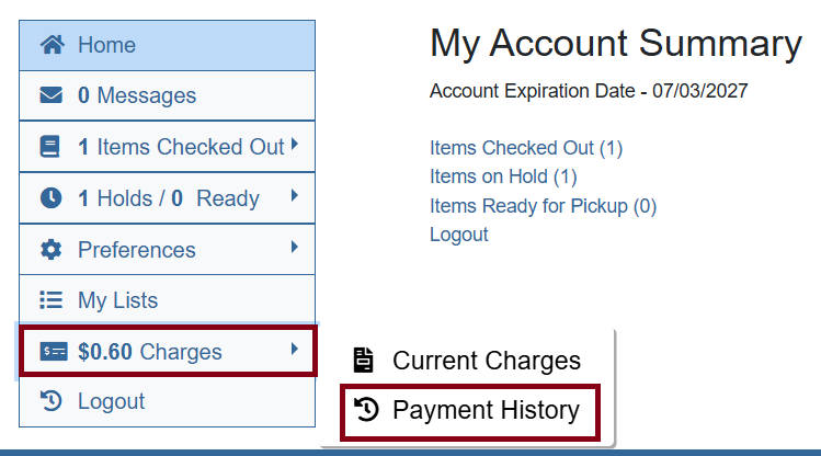 payment history