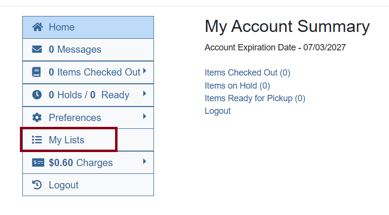 option account panel