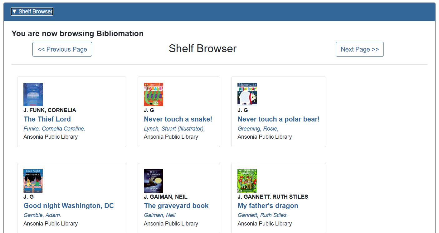 shelf browser menu