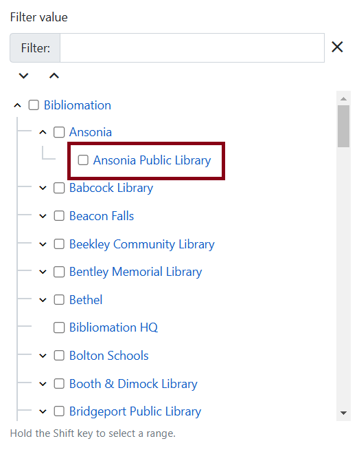 library selector