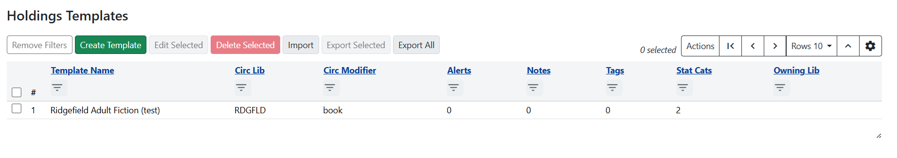 holdings template landing