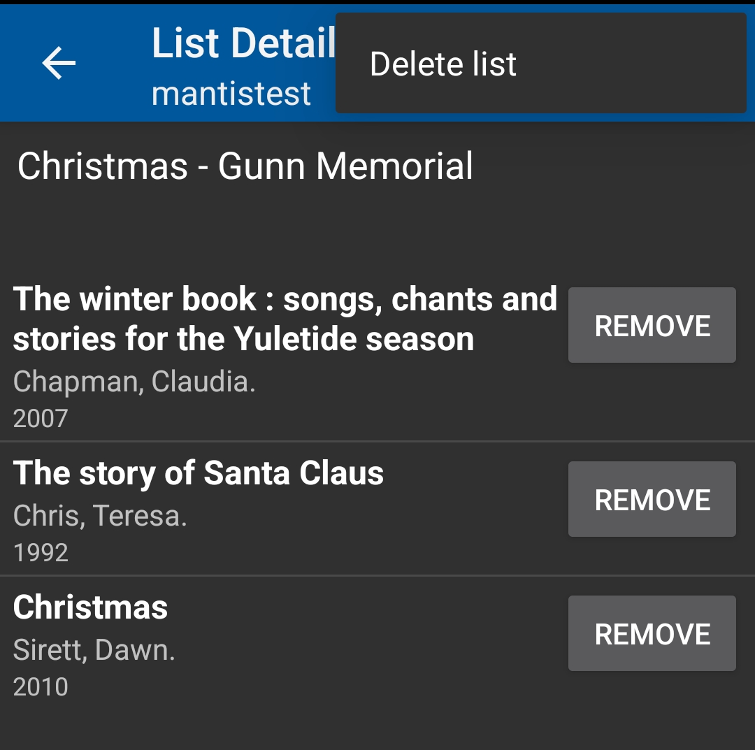 delete list option