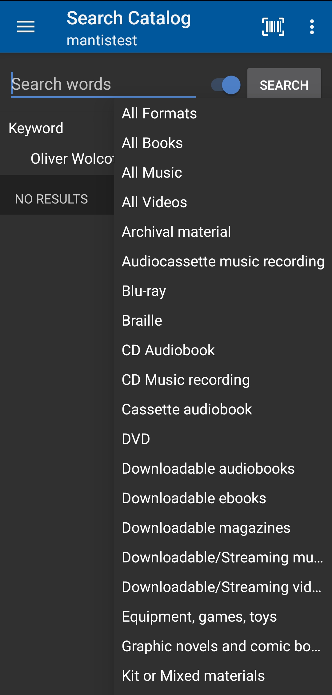 item format dropdown