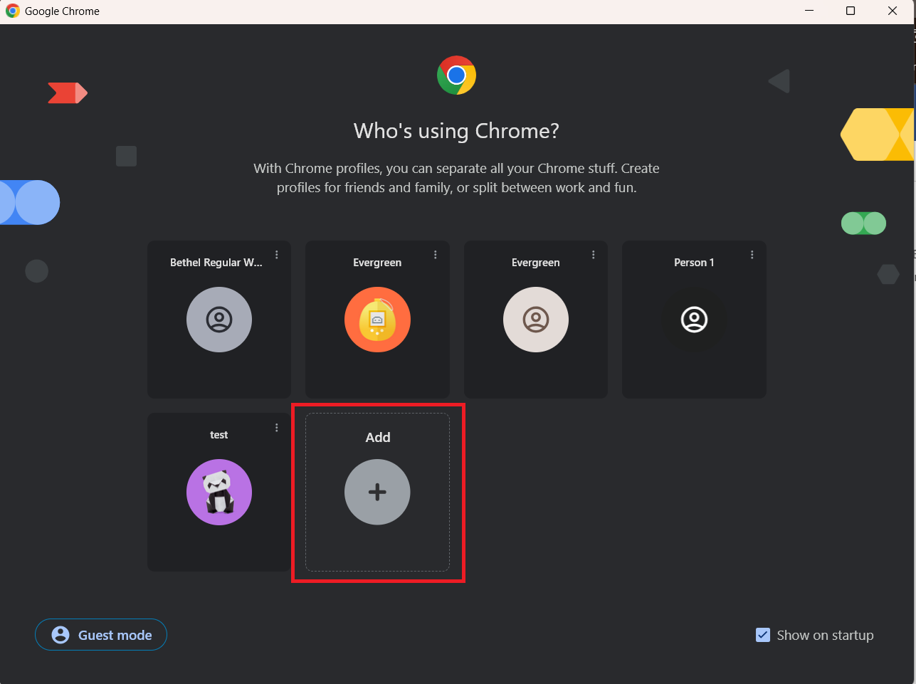 chrome add profile