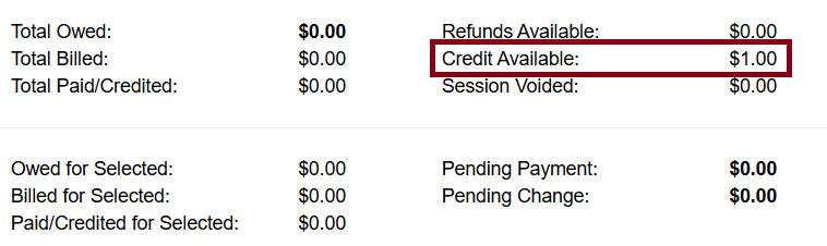 patron credit available