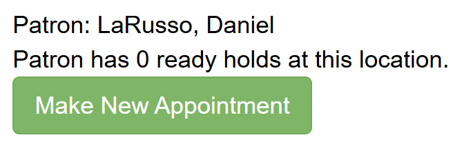 make new appointment button
