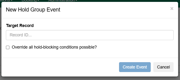 new hold group event