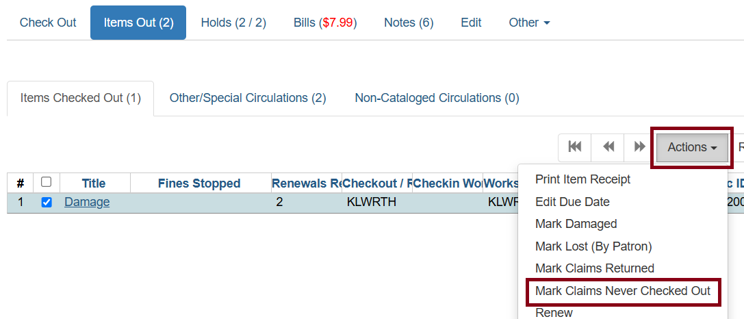 mark never checked out