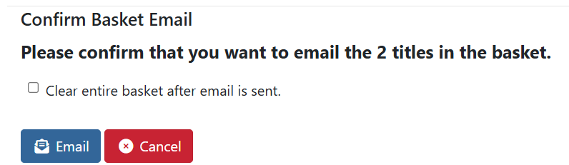 confirm basket email