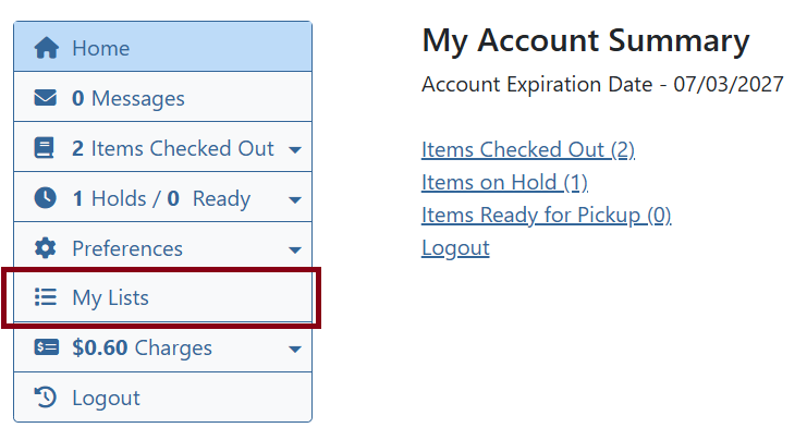 option account panel