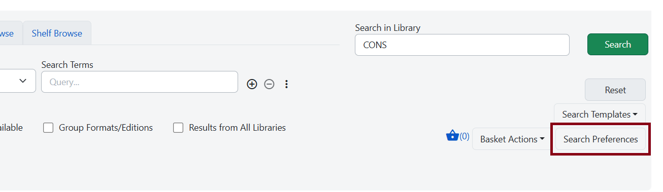 search prefs