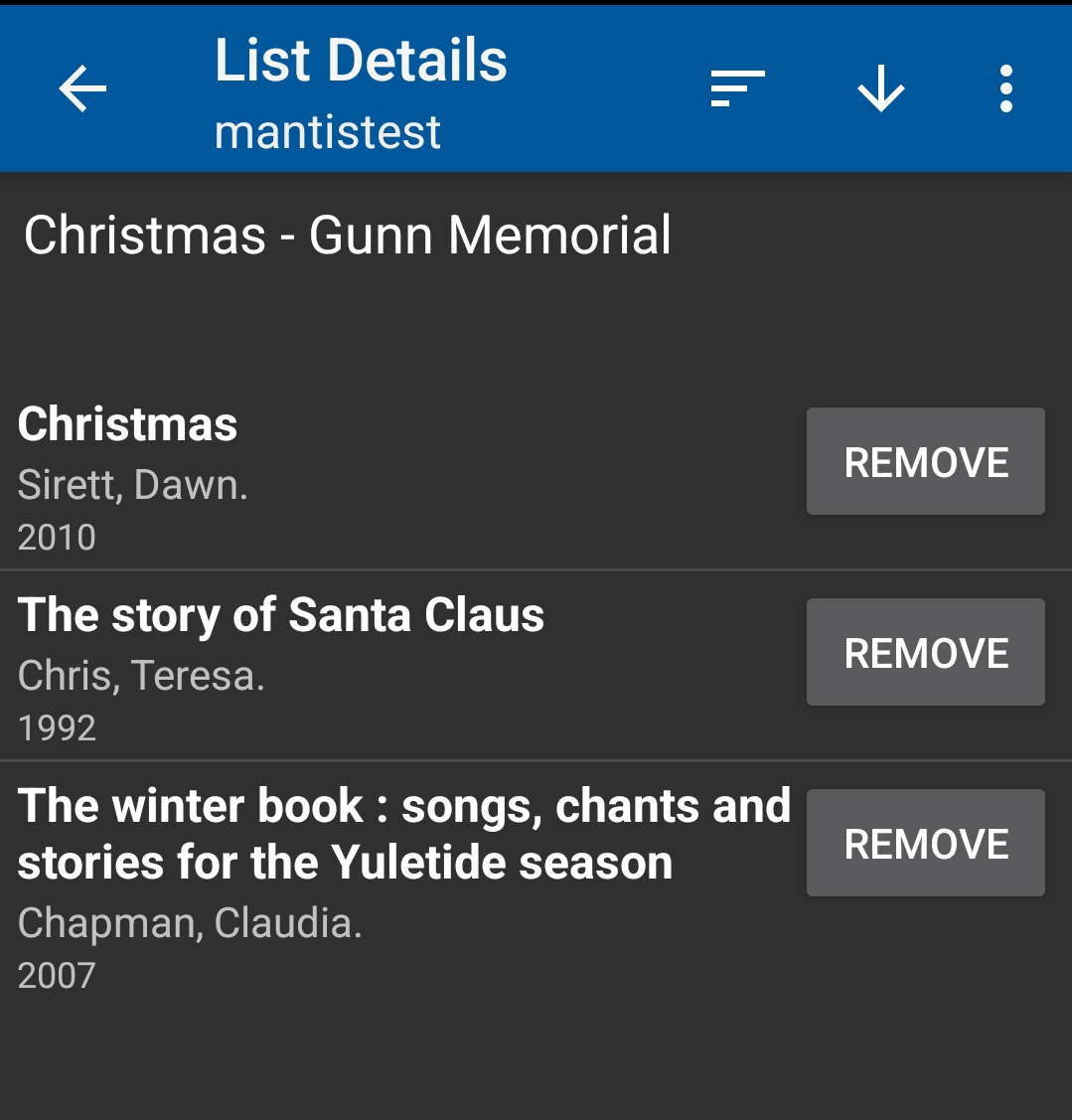 xmas list details
