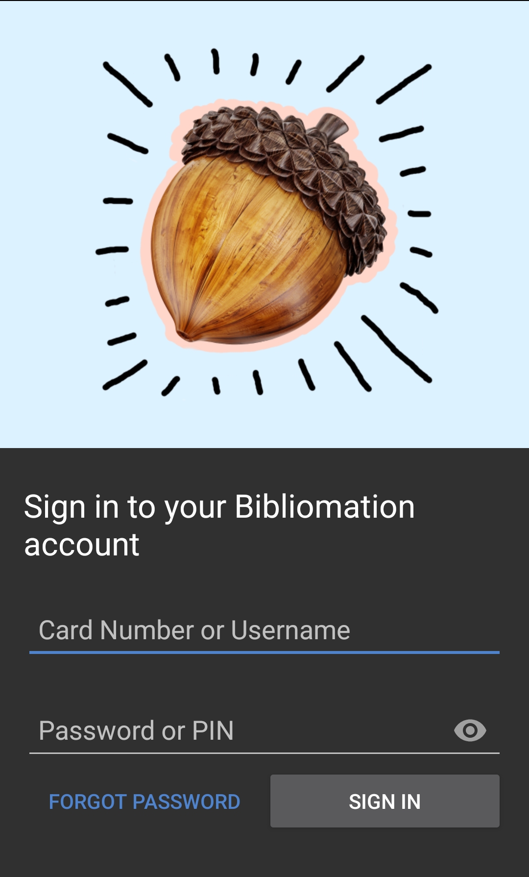 login screen