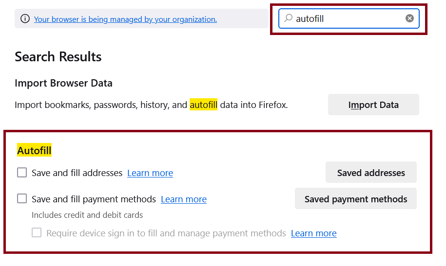 firefox autofill