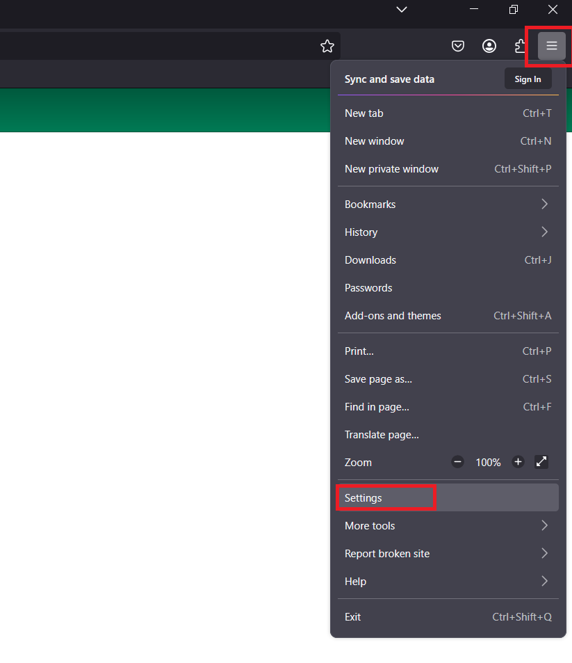 firefox settings
