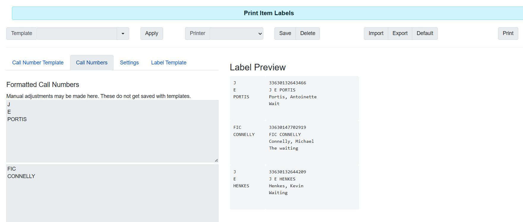 batch label view