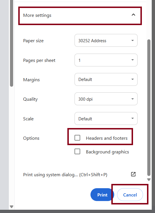 chrome expand options