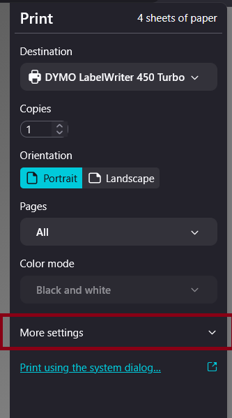 firefox print more settings