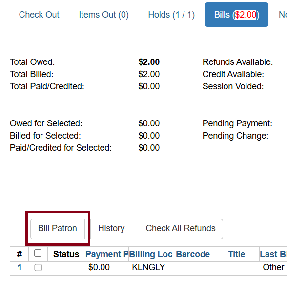 bill patron button