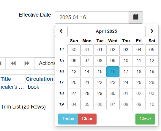 effective date