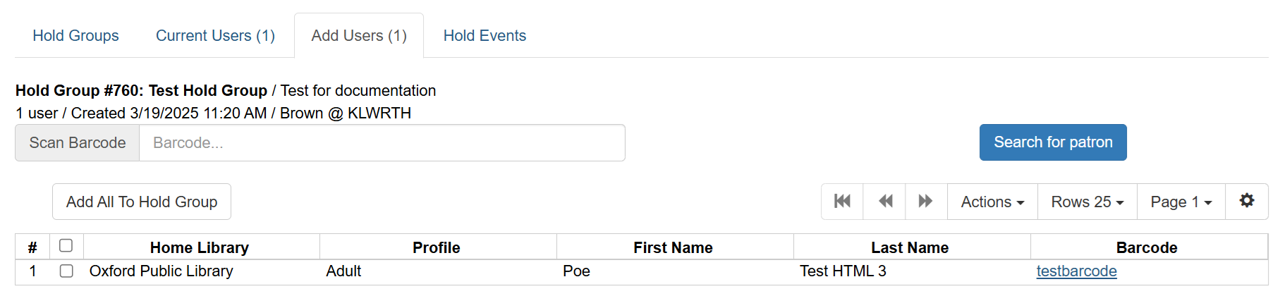 patron search