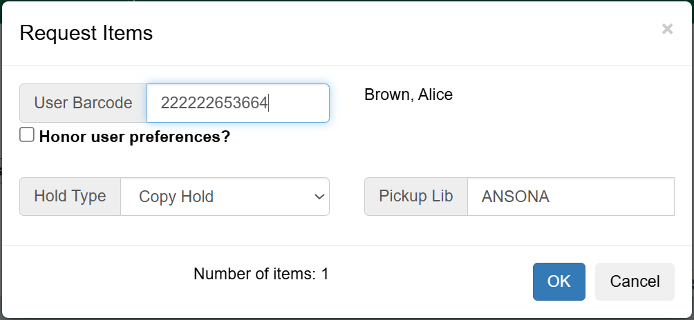 request item form