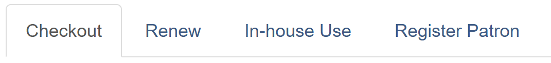 The four main tabs: Checkout