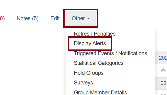 display alerts
