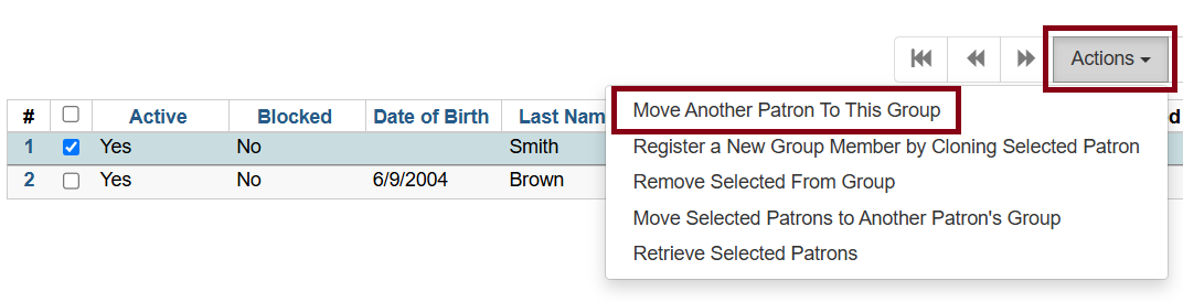 move patron option