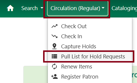 menu option