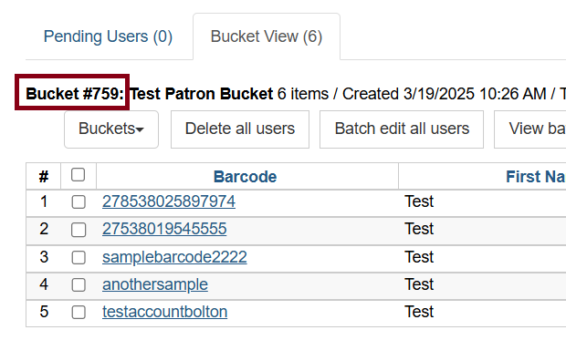 bucket id