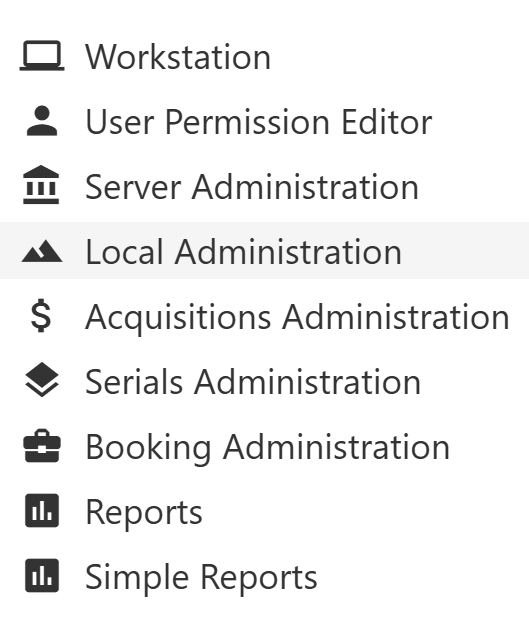 Administration Menu