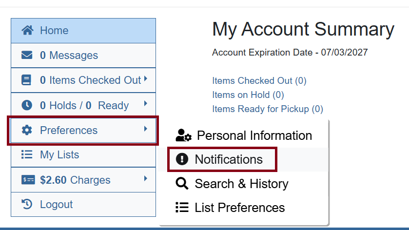 opac notifications