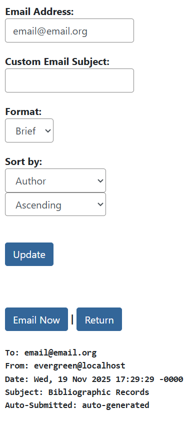 email form