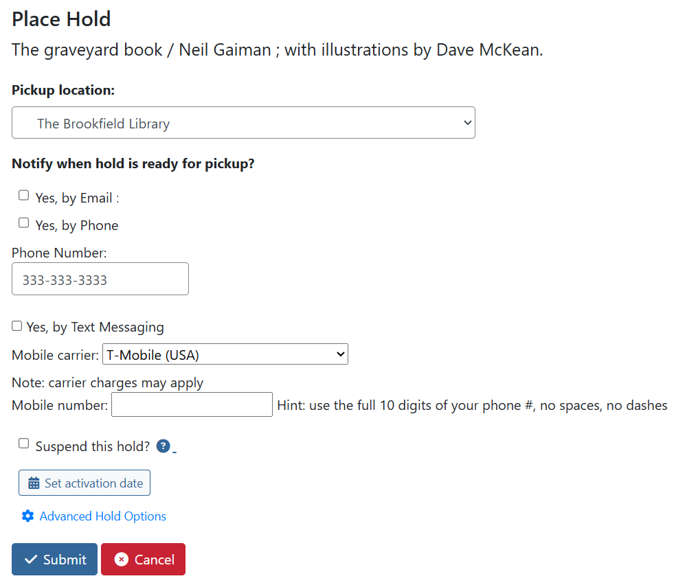hold form