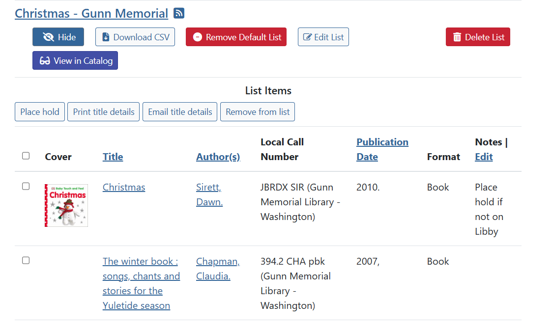 saved list example