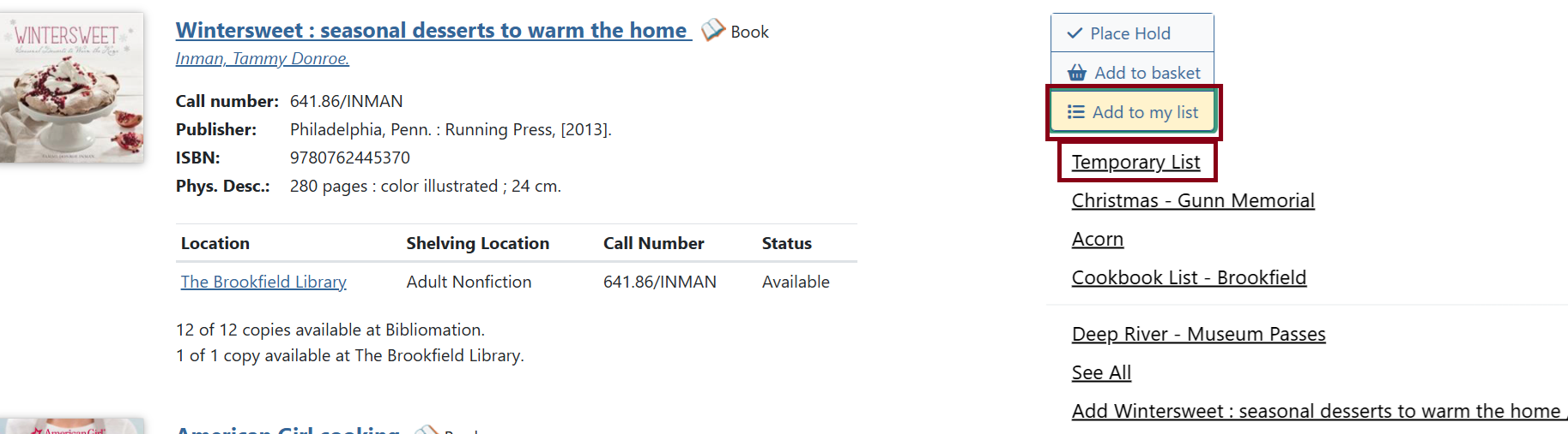 temp list option