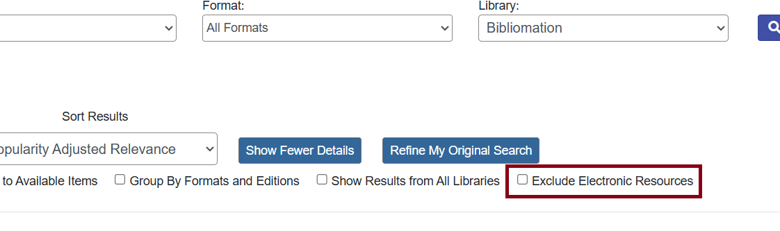 exclude eresources